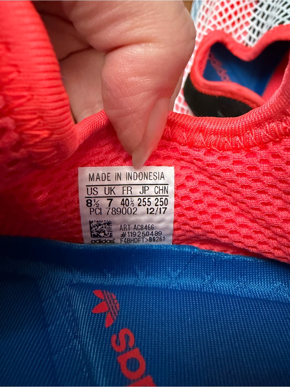 Adidas Deerupt Women’s Red & Blue Mesh Sports Shoes - Picture 7 of 7